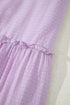 Textured Ruffled Flutter Sleeve Square Neck Tiered Maxi Dress