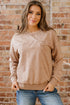 Textured Saved By Grace Graphic Embroidered Pullover Sweatshirt