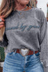Textured Saved By Grace Graphic Embroidered Pullover Sweatshirt