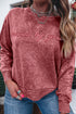 Textured Saved By Grace Graphic Embroidered Pullover Sweatshirt