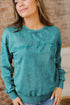 Textured Saved By Grace Graphic Embroidered Pullover Sweatshirt
