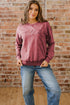 Textured Saved By Grace Graphic Embroidered Pullover Sweatshirt