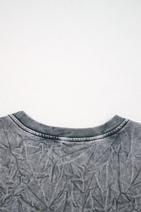Textured Saved By Grace Graphic Embroidered Pullover Sweatshirt