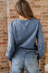 Textured Saved By Grace Graphic Embroidered Pullover Sweatshirt