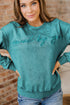 Textured Saved By Grace Graphic Embroidered Pullover Sweatshirt