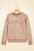 Textured Saved By Grace Graphic Embroidered Pullover Sweatshirt
