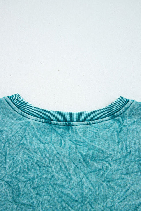 Textured Saved By Grace Graphic Embroidered Pullover Sweatshirt