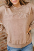 Textured Saved By Grace Graphic Embroidered Pullover Sweatshirt
