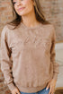 Textured Saved By Grace Graphic Embroidered Pullover Sweatshirt