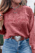 Textured Saved By Grace Graphic Embroidered Pullover Sweatshirt