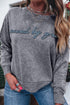 Textured Saved By Grace Graphic Embroidered Pullover Sweatshirt