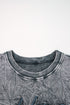Textured Saved By Grace Graphic Embroidered Pullover Sweatshirt