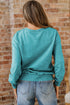 Textured Saved By Grace Graphic Embroidered Pullover Sweatshirt