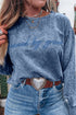 Textured Saved By Grace Graphic Embroidered Pullover Sweatshirt