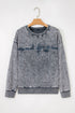 Textured Saved By Grace Graphic Embroidered Pullover Sweatshirt