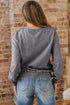 Textured Saved By Grace Graphic Embroidered Pullover Sweatshirt
