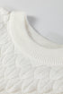 Textured Scale Knit Mock Neck Short Sleeve Sweater