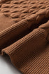 Textured Scale Knit Mock Neck Short Sleeve Sweater