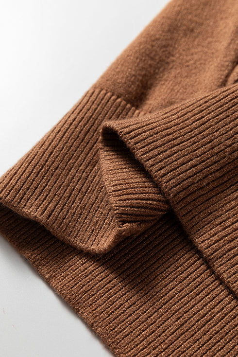 Textured Scale Knit Mock Neck Short Sleeve Sweater