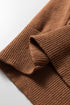 Textured Scale Knit Mock Neck Short Sleeve Sweater