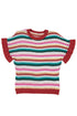 Textured Scalloped Chevron Stripe Knit Sweater Top