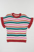 Textured Scalloped Chevron Stripe Knit Sweater Top