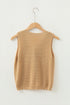 Textured Scalloped V Neck Button Front Knit Vest