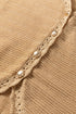 Textured Scalloped V Neck Button Front Knit Vest