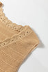 Textured Scalloped V Neck Button Front Knit Vest