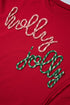 Textured Script Applique Relaxed Fit Crew Neck Sweatshirt