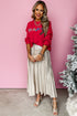 Textured Script Graphic Crew Neck Knit Sweater
