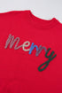 Textured Script Graphic Crew Neck Knit Sweater