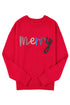Textured Script Graphic Crew Neck Knit Sweater