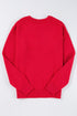 Textured Script Graphic Crew Neck Knit Sweater