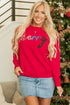 Textured Script Graphic Crew Neck Knit Sweater