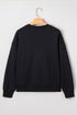 Textured Script Graphic Crew Neck Pullover Sweatshirt