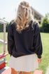 Textured Script Graphic Crew Neck Pullover Sweatshirt
