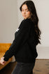 Textured Script Graphic Crew Neck Pullover Sweatshirt