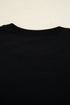 Textured Script Graphic Crew Neck Pullover Sweatshirt