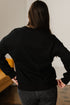 Textured Script Graphic Crew Neck Pullover Sweatshirt