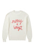 Textured Script Graphic Ribbed Knit Pullover Sweater