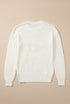 Textured Script Graphic Ribbed Knit Pullover Sweater