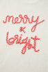 Textured Script Graphic Ribbed Knit Pullover Sweater