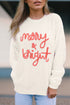 Textured Script Graphic Ribbed Knit Pullover Sweater