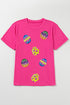 Textured Sequin Egg Patch Short Sleeve Tee