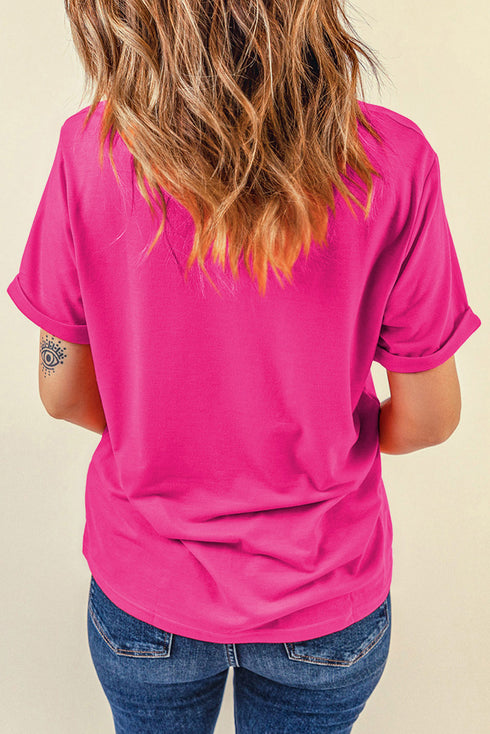 Textured Sequin Egg Patch Short Sleeve Tee