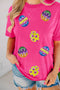 Textured Sequin Egg Patch Short Sleeve Tee