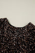 Textured Sequin Long Sleeve Round Neck Cutout Back Top