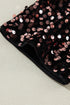 Textured Sequin Long Sleeve Round Neck Cutout Back Top