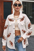 Textured Sequined Rugby Football Shirt Style Jacket